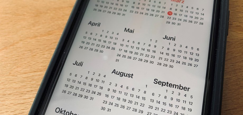 Kalenderansicht eines Smartphones