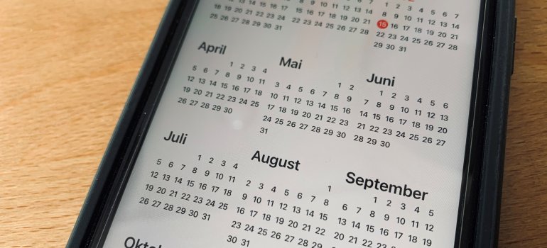 Kalenderansicht eines Smartphones