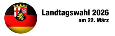 Landtagswahl 2026 am 22. März - kreisrundes Flaggensymbol Rheinland-Pfalz