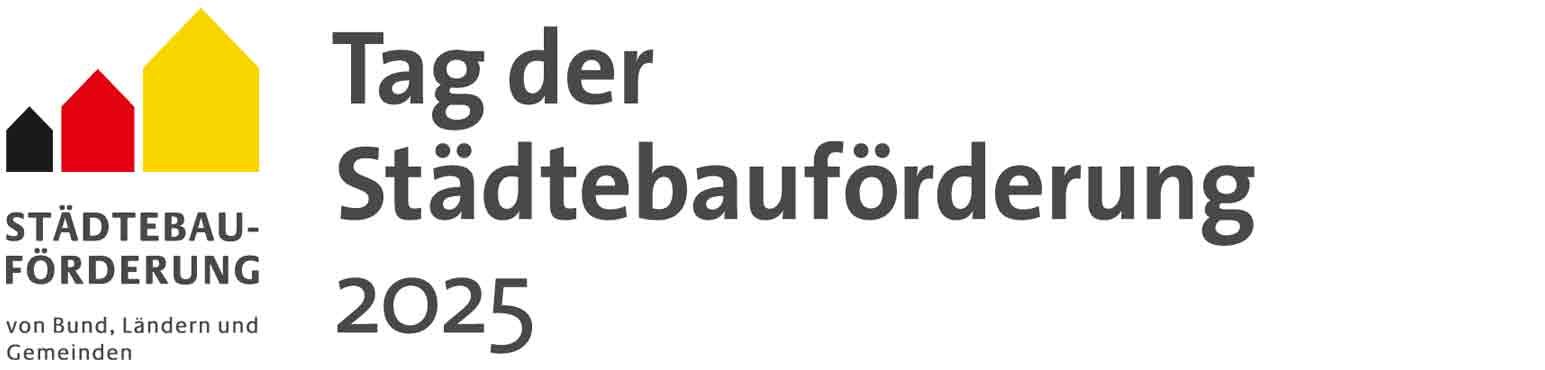 Logo Tag der Städtebauförderung 2025 von Bund, Ländern und Gemeinden Logo Tag der Städtebauförderung 2025 von Bund, Ländern und Gemeinden