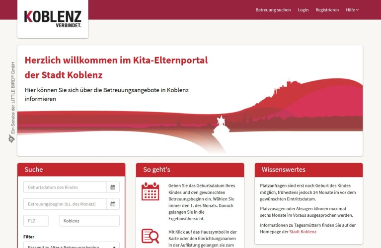 Screenshot Kita-Elternportal Koblenz