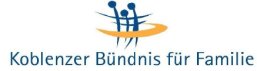 Logo/Schriftzug Koblenzer Bündnis für Familie mit stilisiertem Bild großer und kleiner Menschen 