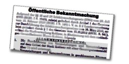 Textausschnitt Bekanntmachung Textausschnitt Bekanntmachung