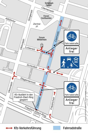 Fahrradstraße Casinostraße Karte