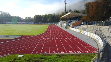 Kunststofflaufbahn im Stadion Oberwerth