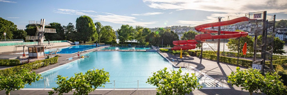 Das Freibad Oberwerth am 24. Juni 2025. Freibad Oberwerth