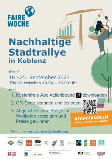 Veranstaltungsplakat zur Nachhaltigen Stadtrallye vom 18.09. - 25.09.2021 in Koblenz