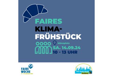 Einladung zum Fairen Klimafrühstück am 14. September 2024, 10 - 13 Uhr auf dem Münzplatz