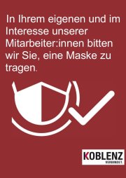 Es wird um das Tragen einer Maske gebeten.