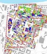 Stadtverwaltung Koblenz, Amt für Stadtentwicklung Symbolbild: Auszug aus einer Karte mit dem Einzelhandel in Koblenz