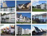 Foto-Collage verschiedener Haus- und Wohnformen