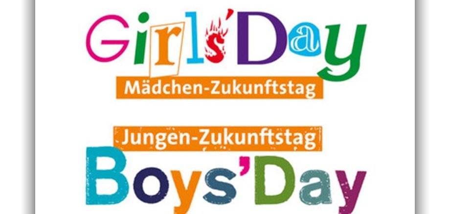 Auf dem Bild sieht man den Schriftzug Girl's & Boys' Day in bunten Lettern