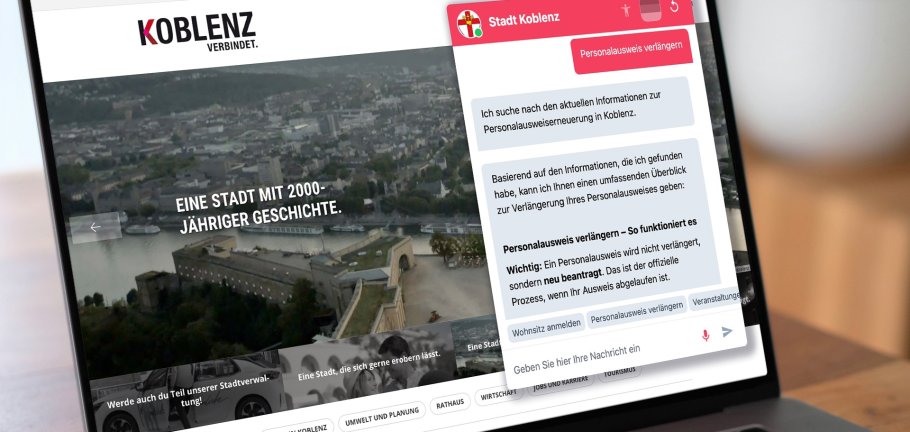 Chatbot auf Desktop Chatbot auf Desktop