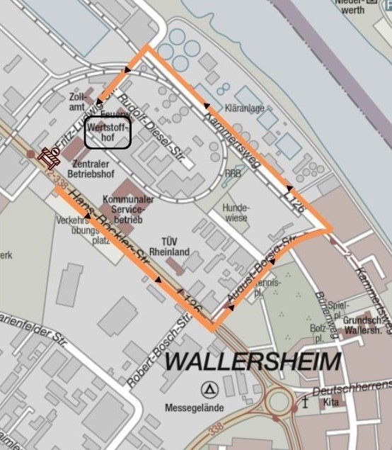 Entsprechend der Umleitung wurde ein Kartenausschnitt zur besseren Verständlichkeit erstellt. 