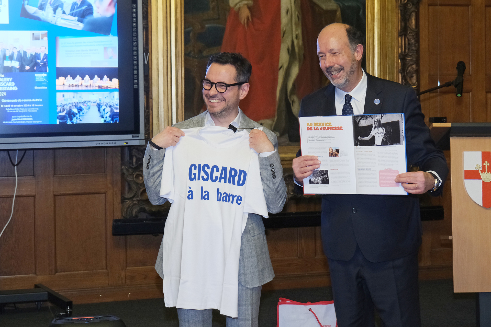 Oberbürgermeister David Langner mit Louis Giscard d‘Estaing 