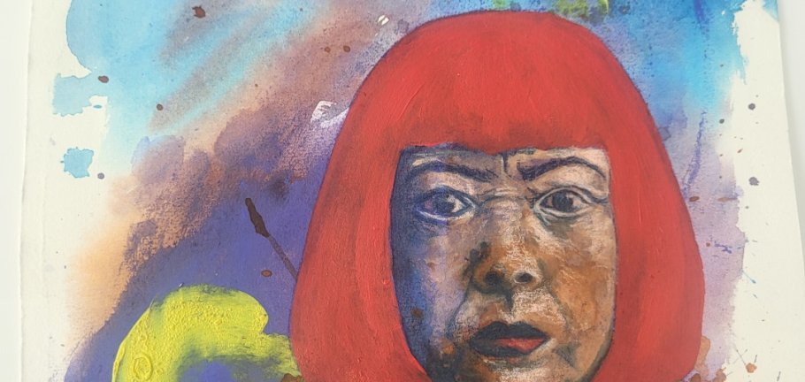 Eine gemalte Frau auf einem Kunstwerk. Eine gemalte Frau auf einem Kunstwerk.