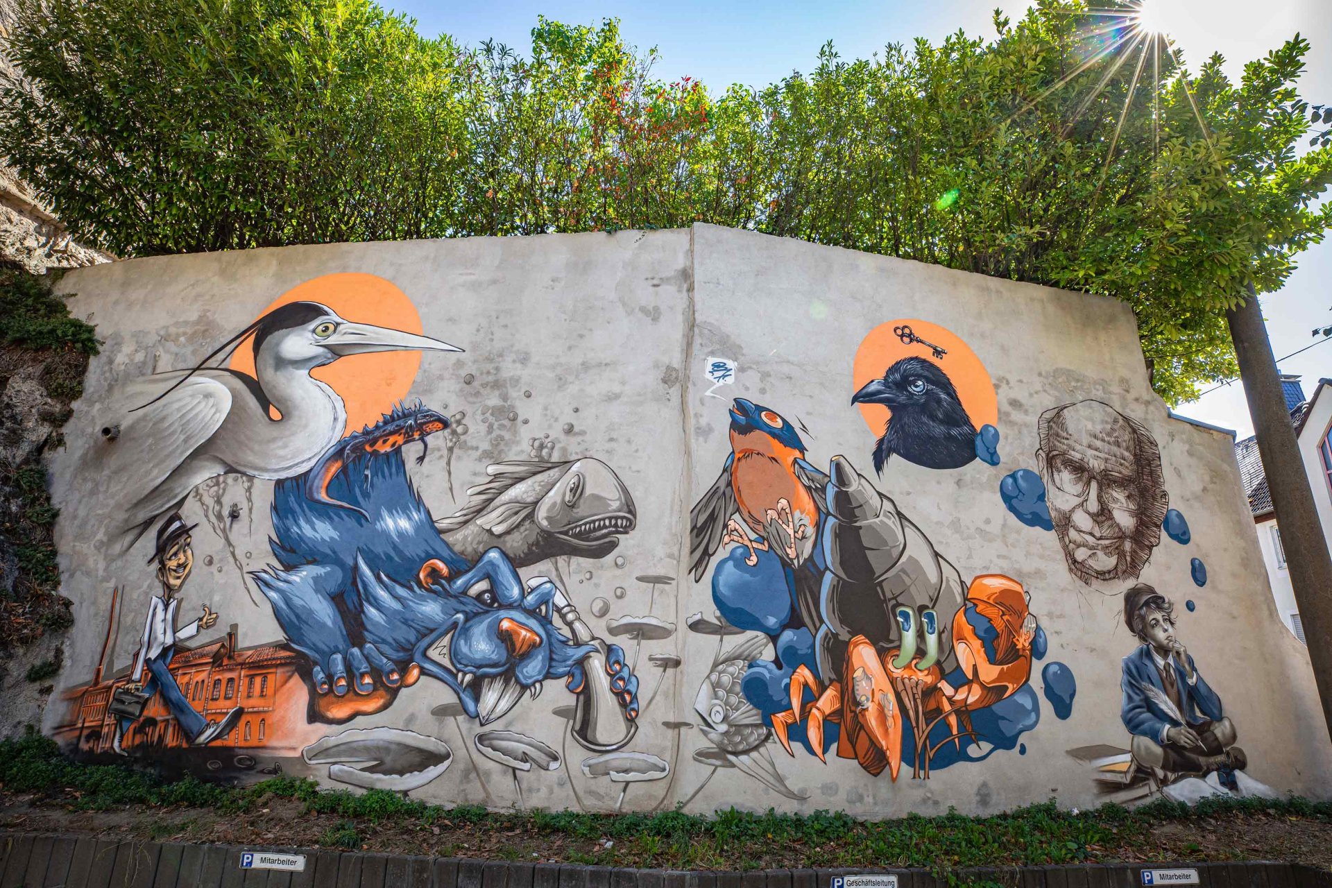 „Across Generations Part II“: Urban Art trifft auf Joseph Breitbach und den Rhein - Großformatiges Mural entstand live während der 25. Museumsnacht Koblenz