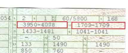 Ausschnitt eines Fahrzeugscheines - markiert sind die Felder für Länge und Breite
