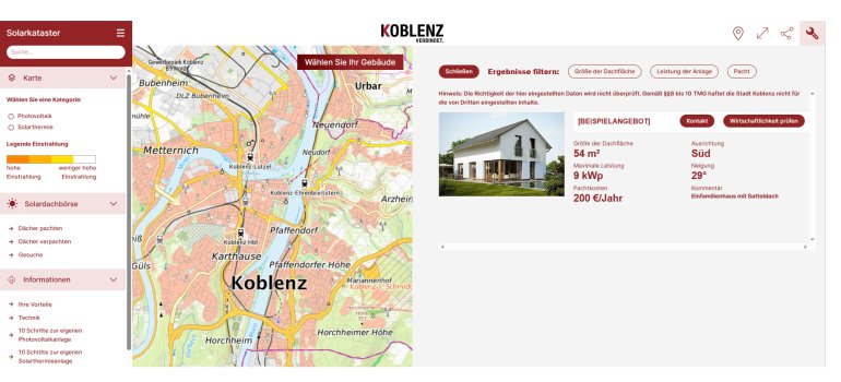 Beispiel Solardachbörse