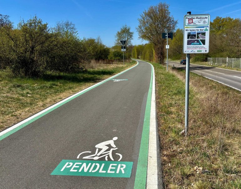 In 2024 fertiggestellter Abschnitt der 18 km langen Pendlerradroute zwischen Bingen und Heidesheim. In 2024 fertiggestellter Abschnitt der 18 km langen Pendlerradroute zwischen Bingen und Heidesheim.