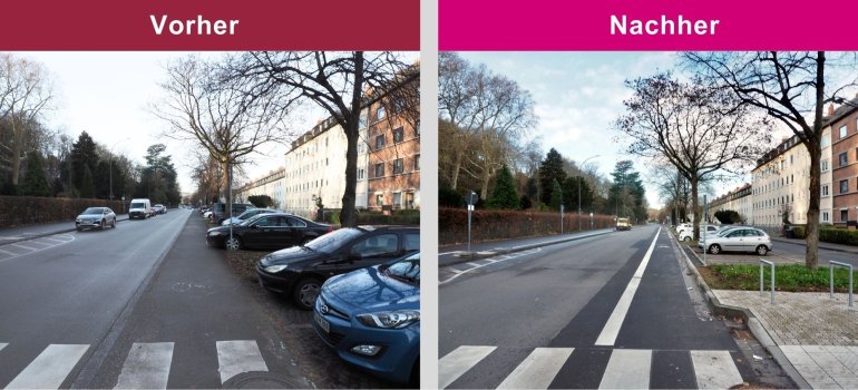 Verbesserung der Radverkehrsführung in der Beatusstraße stadtauswärts im Abschnitt zwischen Lindenstraße und Ende der Parallelstraße