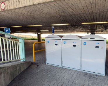 Vermietete Fahrradboxen im Koblenzer Stadtteil Ehrenbreitstein am Kapuzinerplatz. Das Angebot wird in Kürze um 6 weitere Boxen ergänzt.