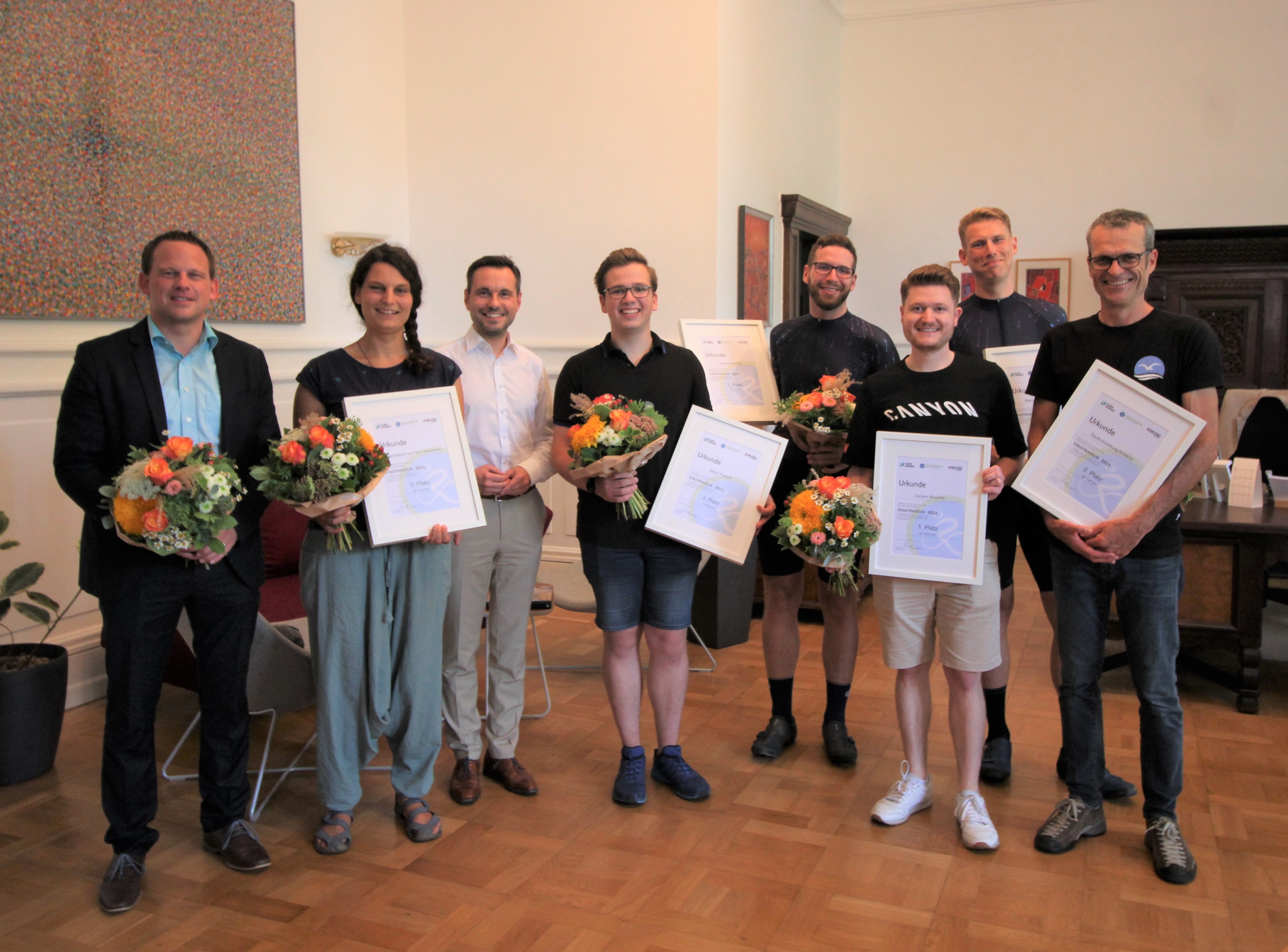 Teilnehmer der Siegerehrung Stadtradeln 2023