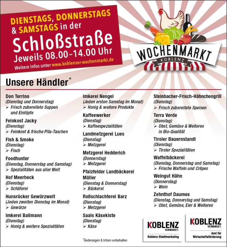 Händler-Übersicht Händler-Übersicht Wochenmarkt
